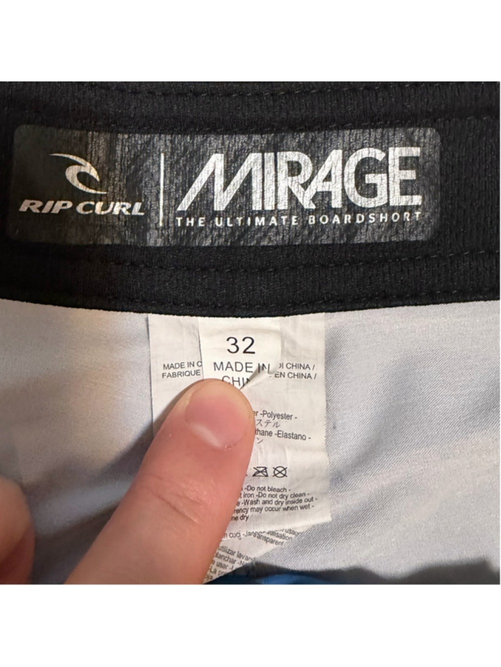Men's Rip Mirage Swim Board Shorts Size 32 Blue and Grey - Picture 3 of 3